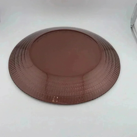 Vintage Fortecrisa Amethyst Purple Plum Glass Dinner Plates Mexico Ribbed Set/6 - Picture 5 of 15